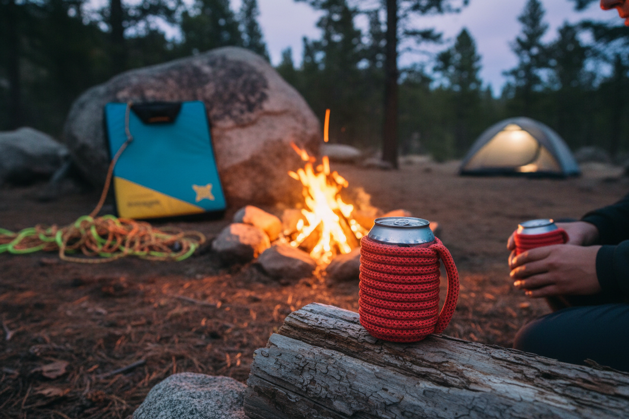 Upcycled Climbing Rope Can Cozy: Handmade Eco-Friendly Can Holder