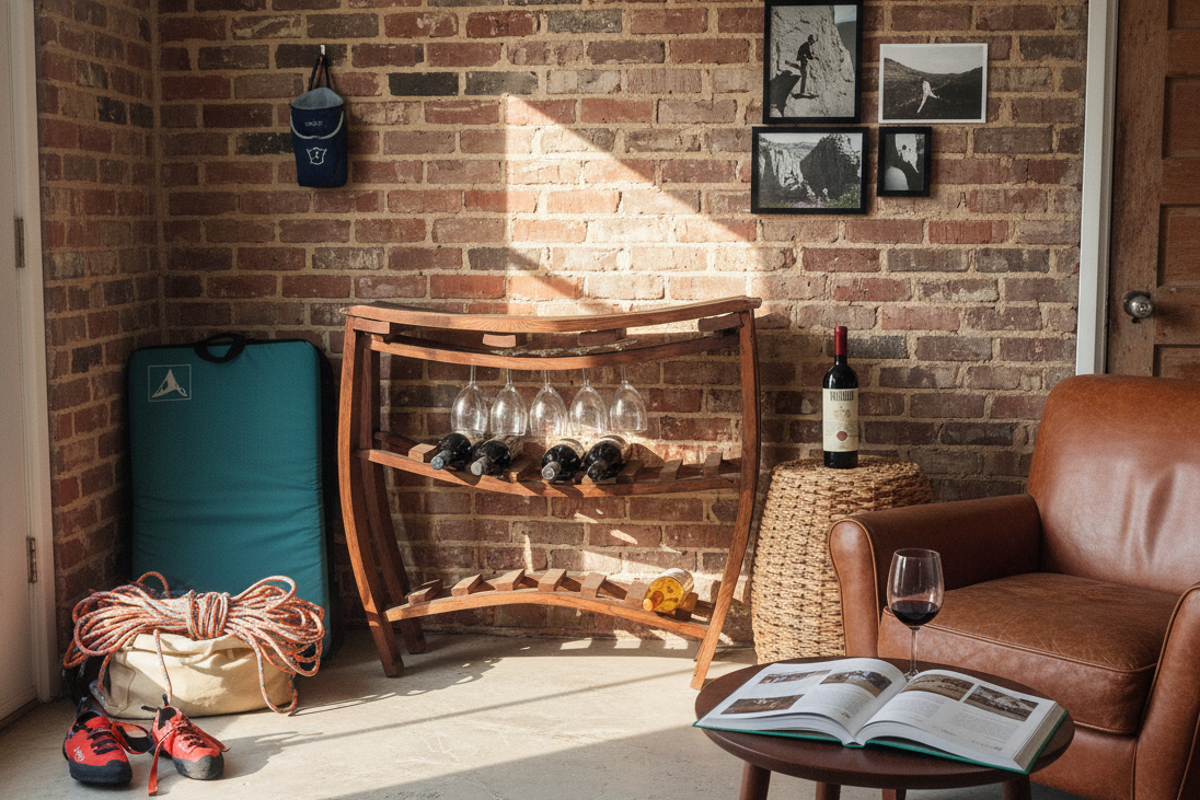 Climber's Home Wine Rack Lifestyle