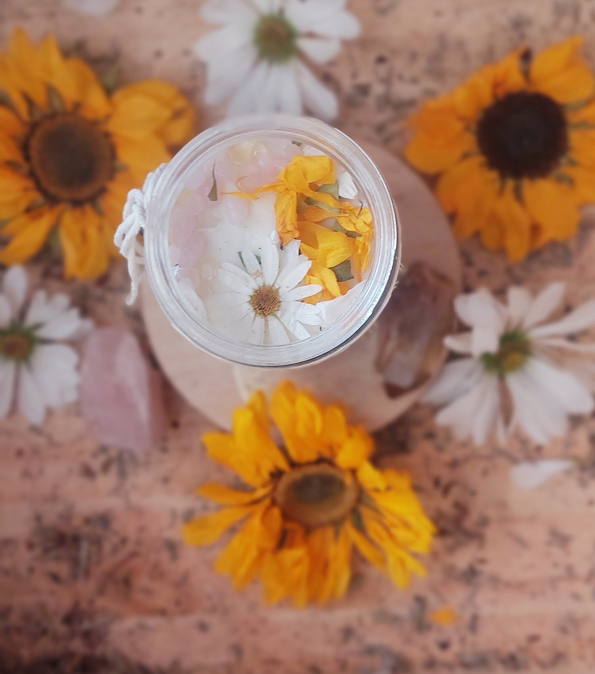 Joy Intention Candles Handmade Soy Crystal Infused Aromatherapy for Manifesting Luck, Meditation, and Positive Energy