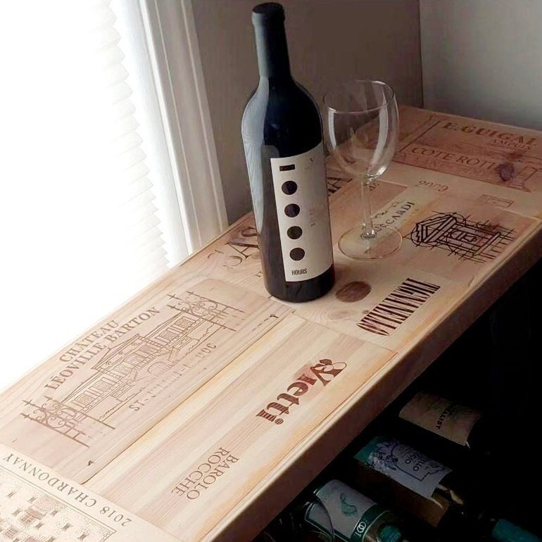 Reclaimed Wine Barrel Rack with Glass Holder – Handmade Rustic Luxury Wall Wine Rack for Homes with Taste