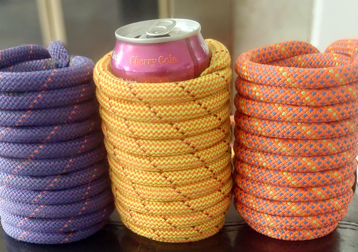Upcycled Climbing Rope Can Cozy: Handmade Eco-Friendly Can Holder