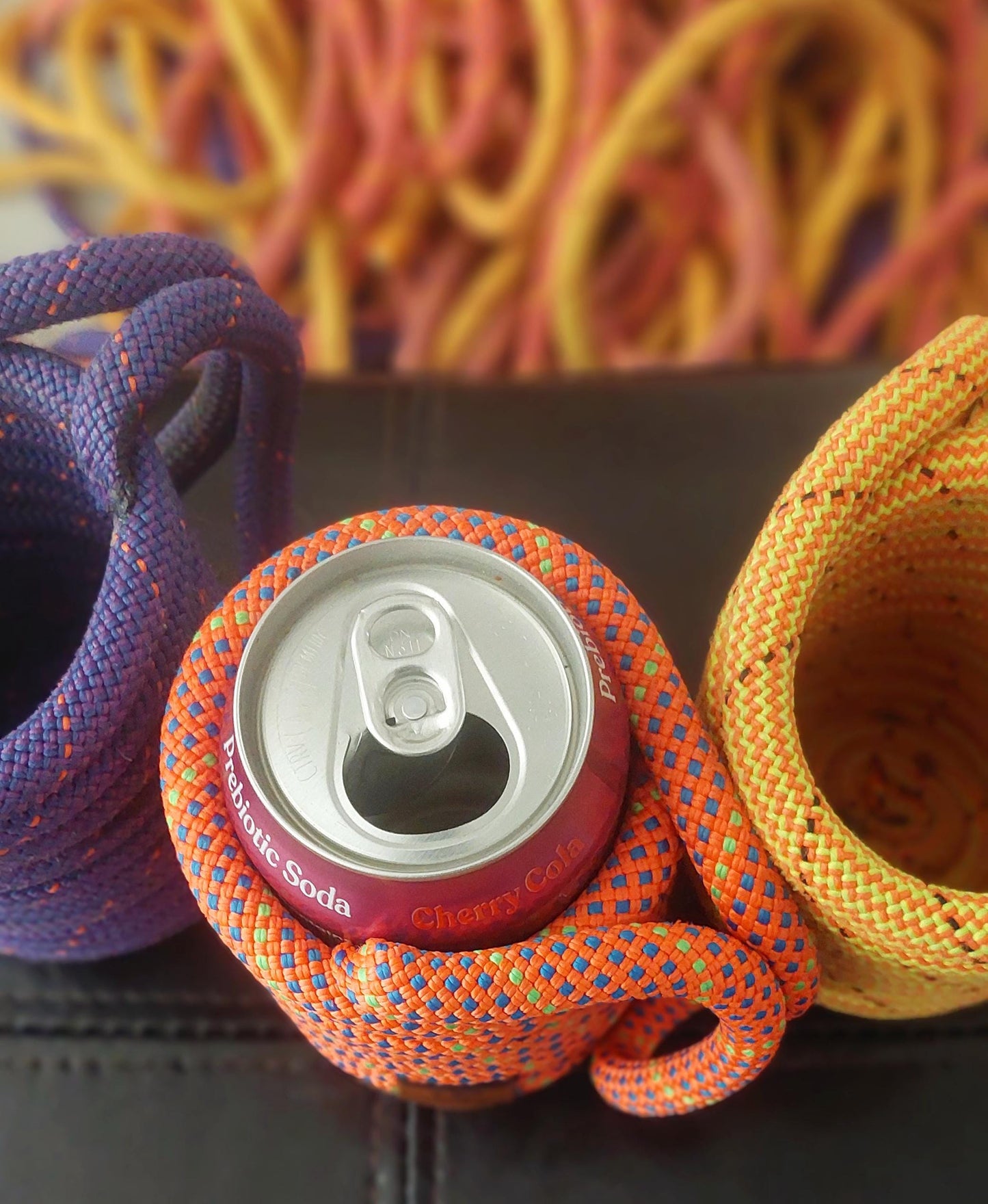Upcycled Climbing Rope Can Cozy: Handmade Eco-Friendly Can Holder